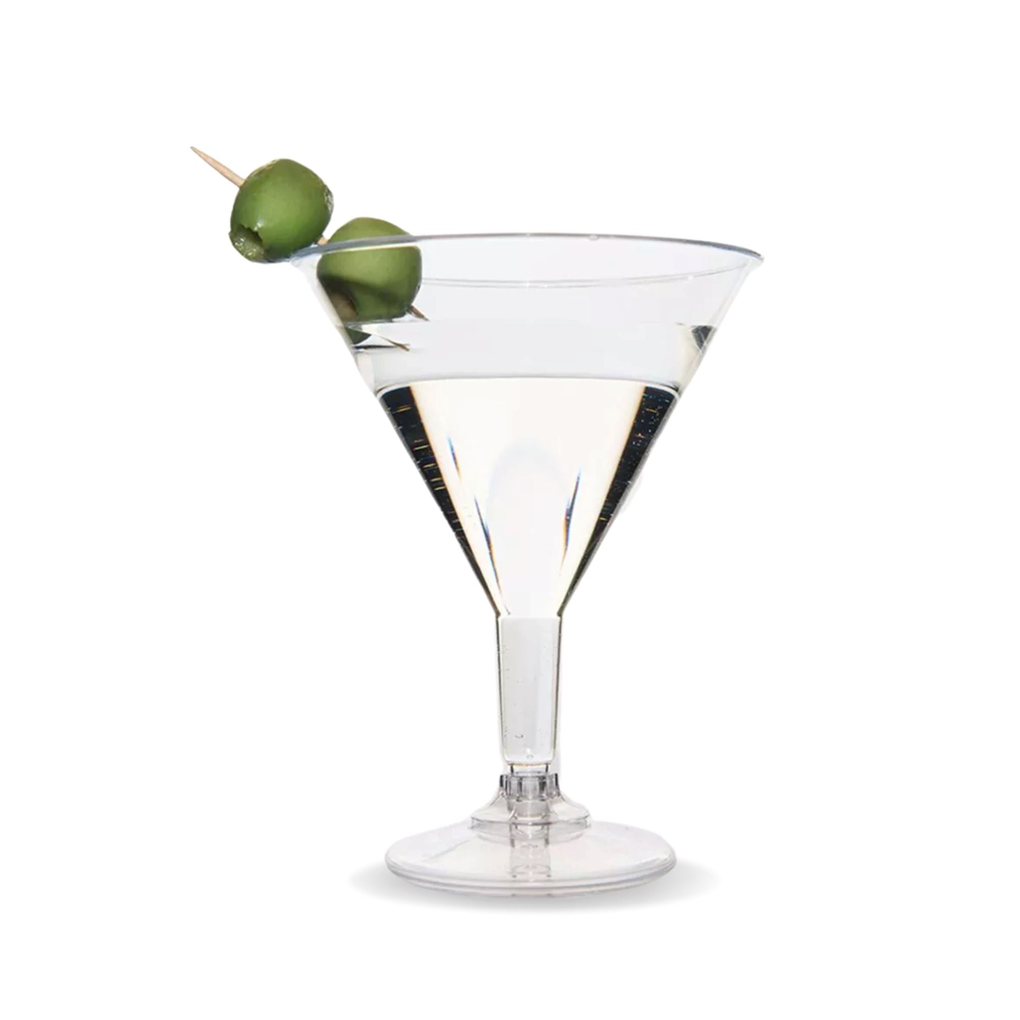 Biodegradable Plastic Martini Cocktail Glasses 220ml - Set of 100 Disposable Cups ROMAX 