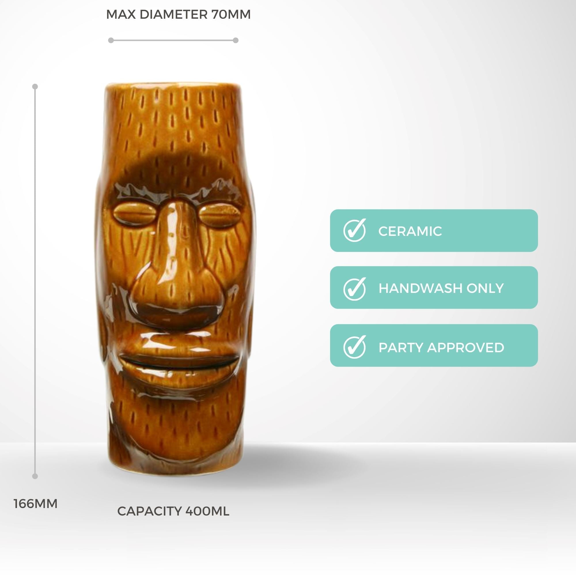 Ceramic Island Tiki Mug 400ml Drinkware Barwareforthehome 