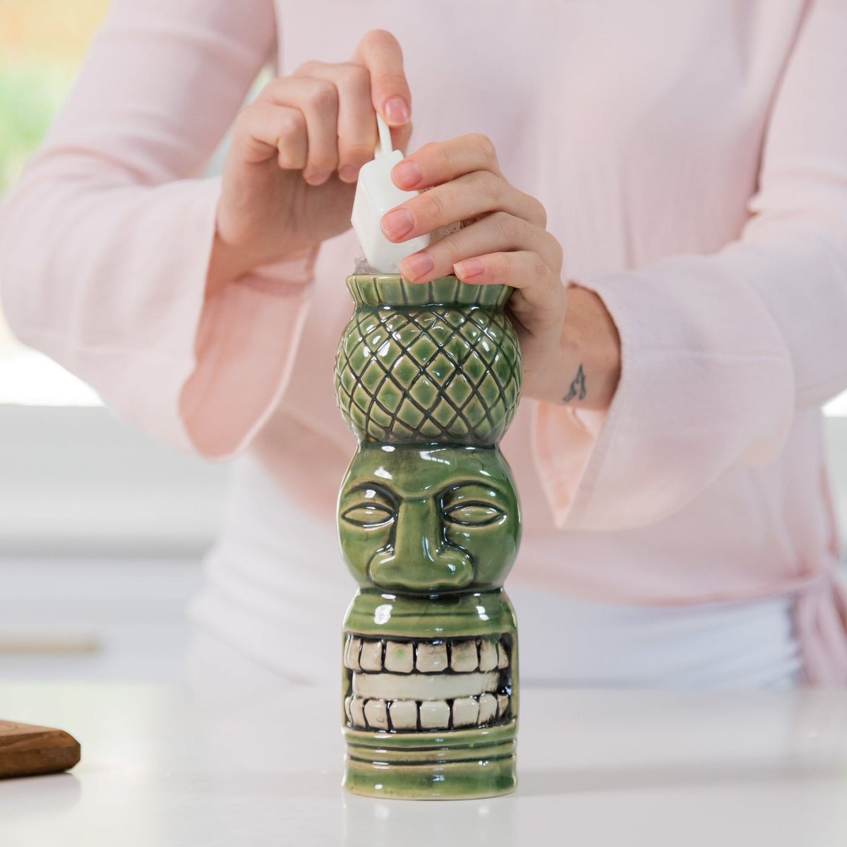 Ceramic Pineapple Head Tiki Mug 540ml Cocktail Glass D-Still Drinkware 