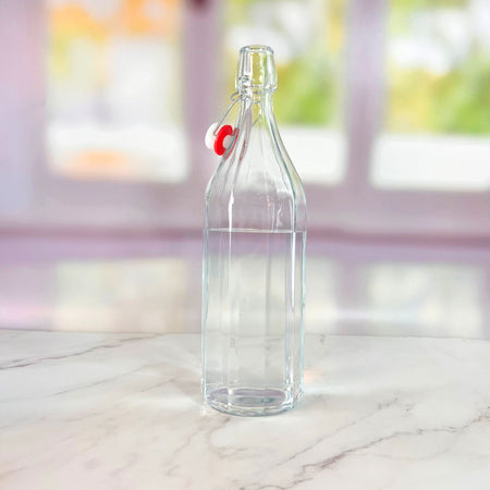 Round Glass Bottle with Lid - 1 Litre Drinkware D-STILL Drinkware 