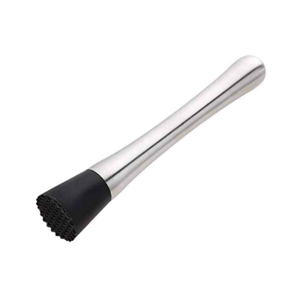 Stainless Steel Cocktail Muddler with Black Base 21cm Barwareforthehome 