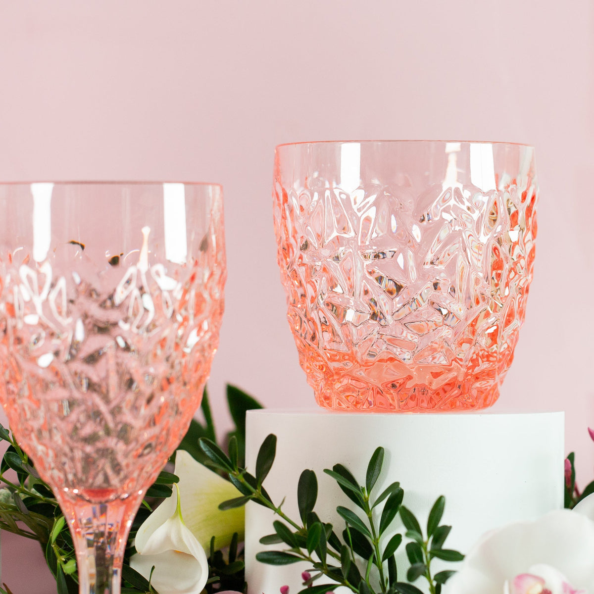 Unbreakable Bloom Soft Pink Tumbler Glasses 300ml - Set of 4 Tumblers D-STILL Drinkware 